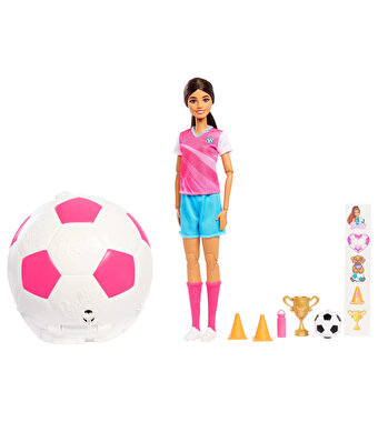Barbie Team Barbie Roll & Reveal  Futbolcu Bebek ve Aksesuarları JMK20