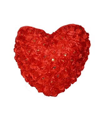 Halley Güllü Kalp Peluş Yastık 40 cm.