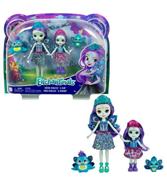 Enchantimals Kız Kardeş Bebekler Tavus Kuşu Patter ile Flap ve Pierapeacock ile Feather HCF83