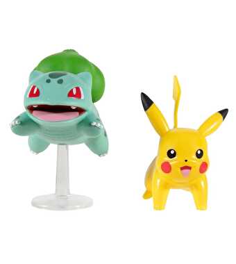 Pokemon Battle 2'li̇ Fi̇gür S1 Pikachu ve Bulbasaur
