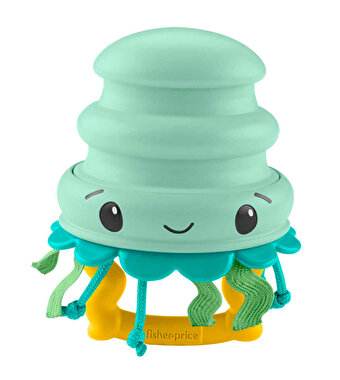 Fisher Price Deniz Dostları 2'si 1 Arada Silikon Çıngırak Jellyfish JHB57
