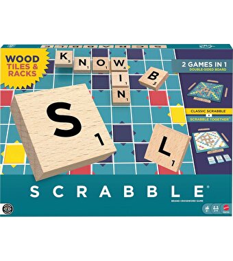 Scrabble İngilizce Ahşap 2'si 1 Arada Harfli Kelime Oyunu JGR61