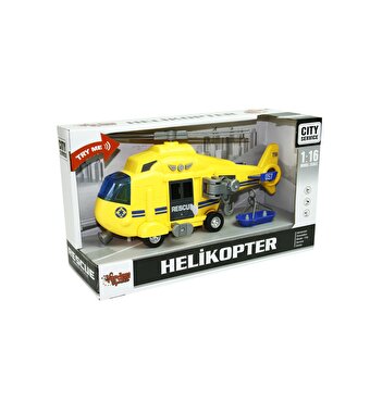 1:16 Ölçekli Sesli Işıklı Helikopter Sarı-Siyah