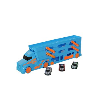 3 Katlı 3 Araçlı Mavi Transporter Oyun Seti