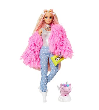Barbie Extra Pembe Ceketli Bebek GRN28
