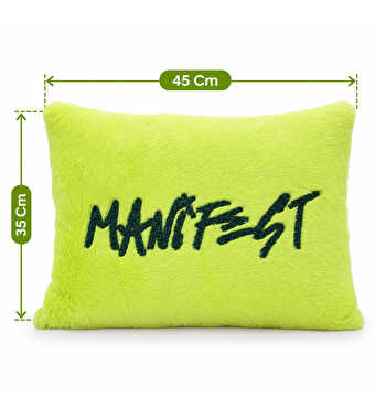 Manifest Yeşil Peluş Kırlent 35×45 Cm