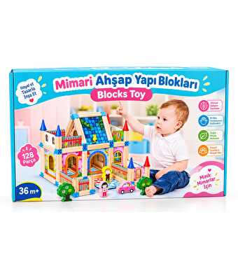 Ahşap Mimari Yapı Blokları 128 Parça