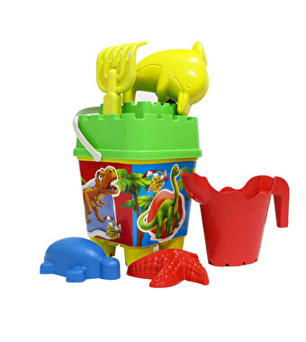 Resimli Yeşil Kapaklı Full Parçalı Kırmızı Suluklu Dev Kare Kova Seti 1029