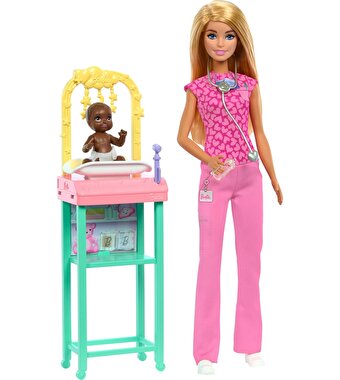 Barbie Bakım Temalı Kariyer Oyun Setleri Doktor Bebek JCR72