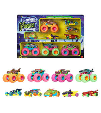 Hot Wheels Monster Trucks Neon Smashers Çoklu Paket JMV38