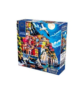Olimpia Colorful Hills Under Moonlight 1000 Parça Puzzle
