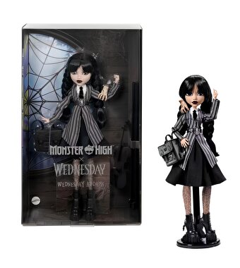 Monster High Wednesday Addams Okul Üniformalı Bebek HXJ04
