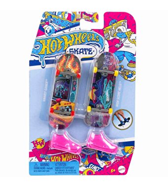 Hot Wheels Skate Retro Temalı İkili Parmak Kaykay ve Ayakkabı Paketleri HXL21