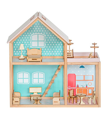 Ahşap Merdivenli Ev 1003 Mavi