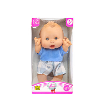 Bebiş Et Bebek Tekli Kutu Mavi Tişörtlü  Gri Pantalonlu