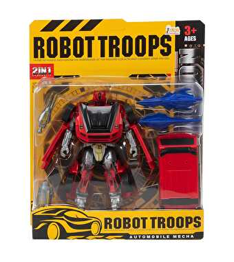Transform Set Robot ve Araba 2'si 1 Arada Figür Seti Kırmızı