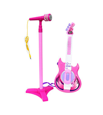 Mikrofonlu Gitar Seti Pembe