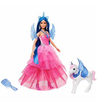 Barbie Mavi Saçlı Prenses Bebek HRR16