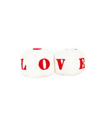 Love Yazılı Süs Küp Peluş 10 Cm
