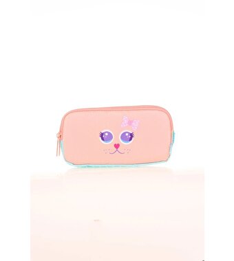 Kaukko Kids 3 Bölmeli Cute Face Cat Kalem Çantası