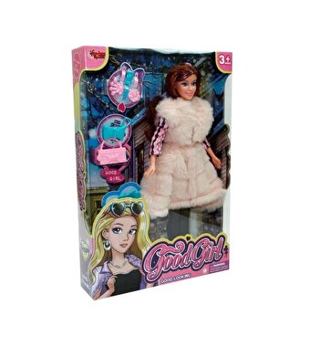 Aksesuarlı Kürklü Pembe Bebek Seti