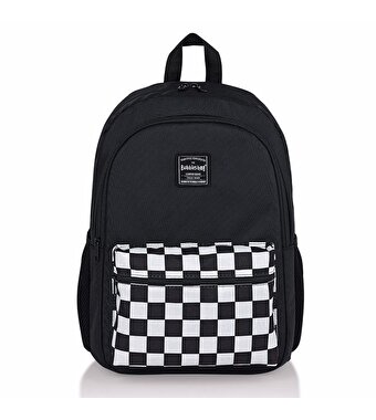 Bubbles Siyah Dama Okul Çantası