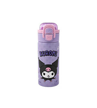 Kuromi Çift Fonksiyon Kapaklı Çelik Matara 600 Ml