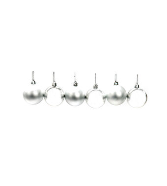 Yılbaşı Ağaç Süsü 6'lı Gümüş Renk Top