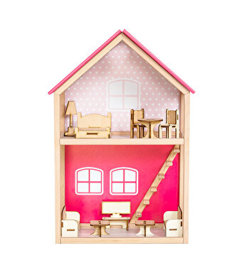 Ahşap Merdivenli Ev 1001 Pembe