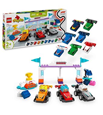 LEGO DUPLO Kasabası F1 Takımı Yarış Arabaları ve Sürücüler 10445