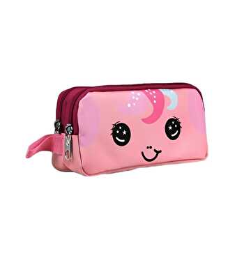 Unicorn Desenli Pembe Kalem Çantası