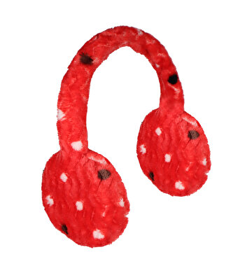 Peluş Kulaklık Puantiyeli Kırmızı
