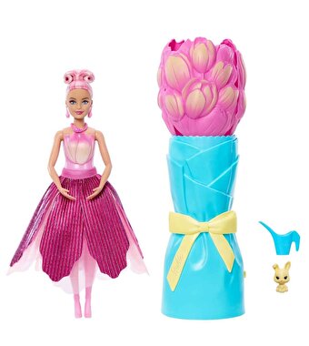 Barbie Petal Pop Lale Elbiseli Bebek JMF57