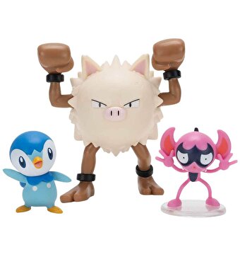 Pokemon Battle 3'lü Fi̇gür Seti̇ Piplup Primeape Impidimp