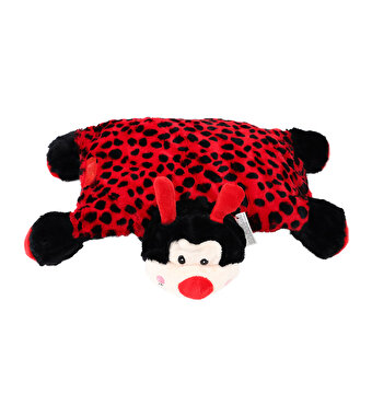 Uğur Böceği Figürlü Katlanır Peluş Yastık