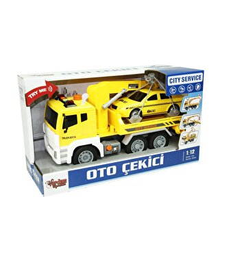 1:12 Ölçekli Sesli Işıklı Sarı Oto Çekici