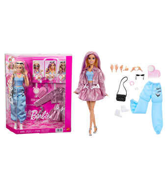 Barbie Deluxe Style Moda Tasarım Bebek ve Aksesuar Seti JNC61