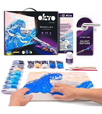 OKTO The Great Wave of Kanagawa 3D Duyusal Sanat Seti