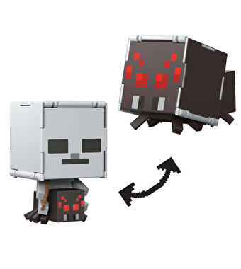 Minecraft Flipping 2'si 1 Arada Figür Spider Jockey + Spider JCN24
