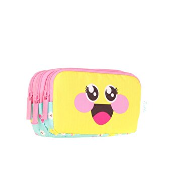 Kaukko Kids 3 Bölmeli Cute Face Daisy Kalem Çantası