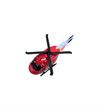 Die Cast Işıklı ve Sesli Çek Bırak Helikopter Kırmızı