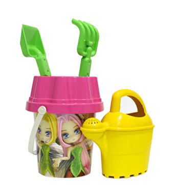 Pembe Kapaklı Koyu Sarı Suluklu Kova Seti 1011