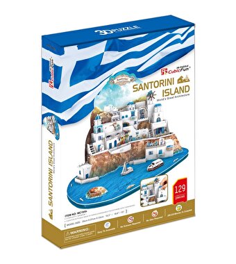 Cubic Fun 3D Puzzle 129 Parça Santorini Adası