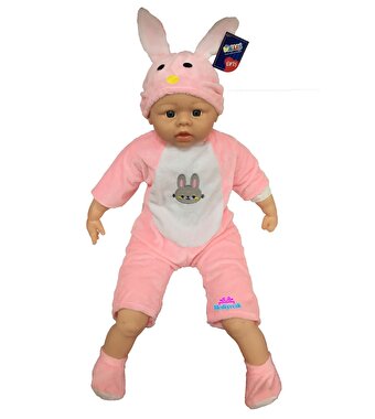 Peluş Tavşan Tulumlu Bebek 60 cm.