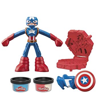 Play Doh Marvel Figürü ve Oyun Hamuru Seti Captain America G0056