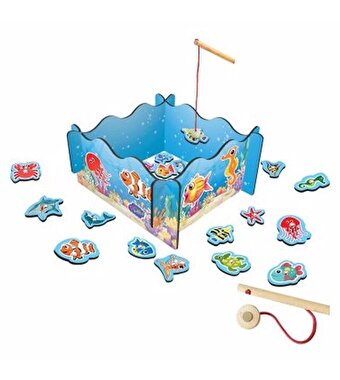 Ahşap Manyetik Tutmalı Balık Oyunu