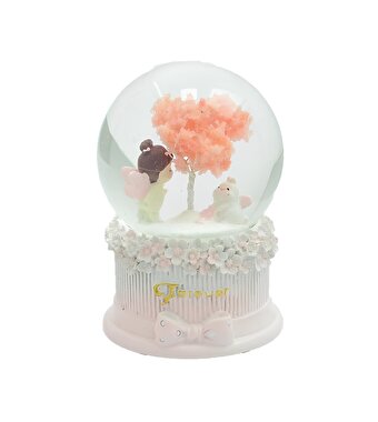 Kanatlı Melek Işıklı Kar Küresi