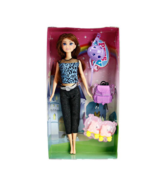 Sasa Girls Paten Aksesuarlı Esmer Bebek