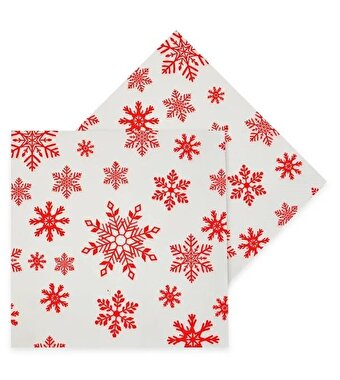 Yılbaşı Kar Taneli Desenli 16'lı Peçete