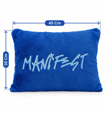 Manifest Mavi Peluş Kırlent 35×45 Cm